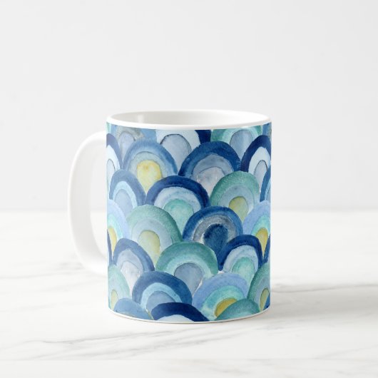 Zeemeermin Weegschalen en Zee Glass Waves Mok (Voorkant links)