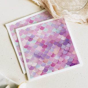 Zeemeermin weegt verjaardagsfeestje servet