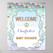 Zeemeermin Welkomstbord Baby Shower Zee Bruiloft D Poster (Voorkant)