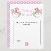 Zeemeermin Wijsheid Baby Shower.  Roze Onder de Ze Kaart (Voorkant / Achterkant)