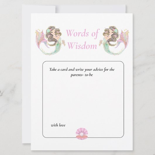 Zeemeermin Wijsheid Bruine Baby Borrel Onder de Ze Kaart (Voorkant)