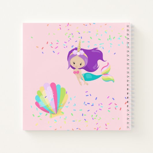 Zeemeermin Wilt Een Eenhoorn Regenboog Onder Zee M Notitieboek (Achterkant)