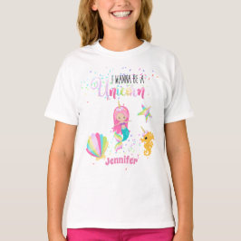 Zeemeermin Wilt Een Eenhoorn Regenboog Onder Zee M T-shirt