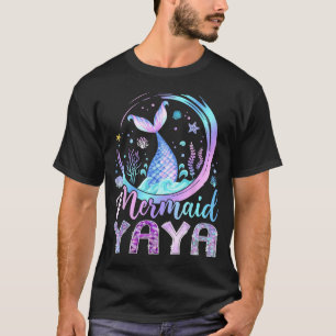 Zeemeermin Yaya Grappig Verjaardagsmeisje Feest Fa T-shirt