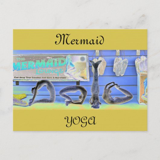 Zeemeermin Yoga Ansichtkaart Briefkaart (Voorkant)