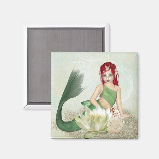 Zeemeermin, zand en schelpen magneet (Voorkant / Achterkant)