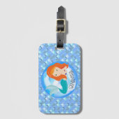 Zeemeermin Zee Blauwe Schalen Bagagelabel (Voorkant (verticaal))