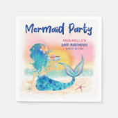 Zeemeermin Zee Cupcake Tropical Beach Meisje Verja Servet (Voorkant)