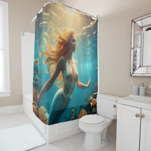 zeemeermin-Zee Douchegordijn (In situ)
