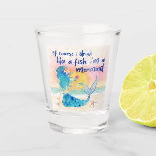Zeemeermin Zee Drink Als Een Vis Strand Zonsonde Shot Glas