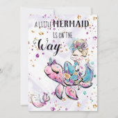 ~ Zeemeermin Zee Eenhoorn Kat Baby shower Uitnodig Kaart (Voorkant)