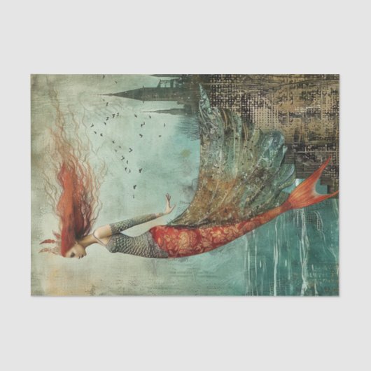 ZEEMEERMIN ZEE GODIN DECOUPAGE TISSUEPAPIER (Voorkant)