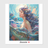 Zeemeermin Zee Godin Fantasy Art Sticker (Vel)
