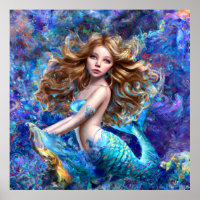 Zeemeermin Zee Godin Nymph Siren Onder Water Art