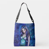 Zeemeermin Zee Godin Nymph Siren Onderwater Kunst Crossbody Tas (Achterkant)