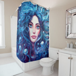 Zeemeermin Zee Godin Nymph Siren Onderwater Kunst Douchegordijn