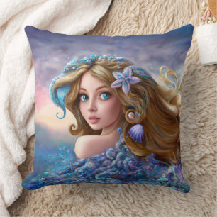 Zeemeermin Zee Godin Nymph Siren Onderwater Kunst Kussen