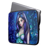 Zeemeermin Zee Godin Nymph Siren Onderwater Kunst Laptop Sleeve (Voorkant Links)