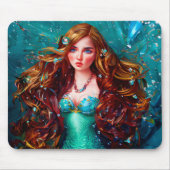 Zeemeermin Zee Godin Nymph Siren Onderwater Kunst Muismat (Voorkant)