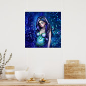 Zeemeermin Zee Godin Nymph Siren Onderwater Kunst Poster (Keuken)