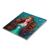 Zeemeermin Zee Godin Nymph Siren Onderwater Kunst Tegeltje (Zijkant)