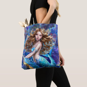 Zeemeermin Zee Godin Nymph Siren Onderwater Kunst Tote Bag