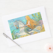 Zeemeermin & Zee hengst, MERHORSE EENHOORN STICKER (Envelop)