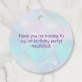 Zeemeermin Zee leven | Verjaardagsfeest met aangep Bedankjes Labels (Achterkant)