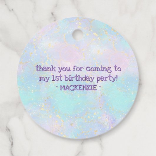 Zeemeermin Zee leven | Verjaardagsfeest met aangep Bedankjes Labels (Achterkant)