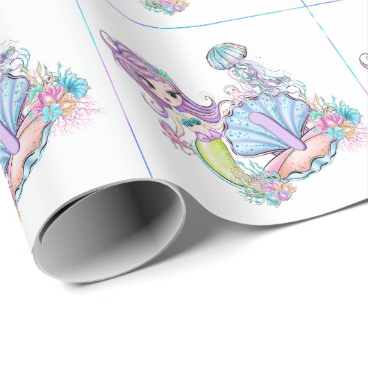 Zeemeermin Zee leven | Verjaardagsfeest met aangep Cadeaupapier (Rol Hoek)