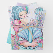 Zeemeermin Zee leven | Verjaardagsfeest met aangep Inpakpapier Vel (In situ)