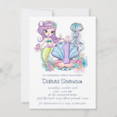 Zeemeermin Zee leven | Verjaardagsfeest met aangep Kaart (Voorkant)