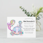 Zeemeermin Zee leven | Verjaardagsfeest met aangep Kaart (Staand voorkant)