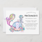 Zeemeermin Zee leven | Verjaardagsfeest met aangep Kaart (Voorkant)