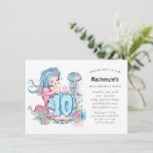 Zeemeermin Zee leven | Verjaardagsfeest met aangep Kaart (Staand voorkant)