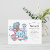 Zeemeermin Zee leven | Verjaardagsfeest met aangep Kaart (Staand voorkant)