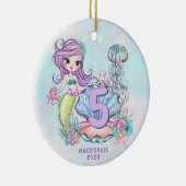 Zeemeermin Zee leven | Verjaardagsfeest met aangep Keramisch Ornament (Rechts)