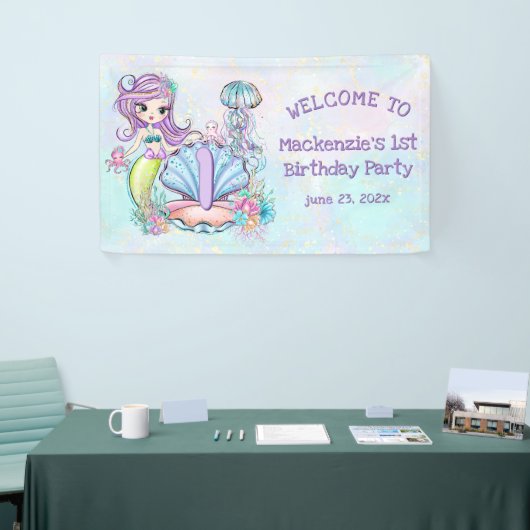 Zeemeermin Zee leven | Verjaardagsfeest met aangep Spandoek (Beurs)