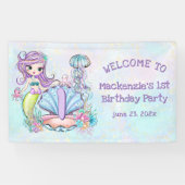 Zeemeermin Zee leven | Verjaardagsfeest met aangep Spandoek (Horizontaal)