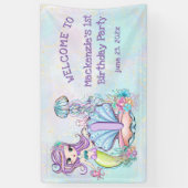 Zeemeermin Zee leven | Verjaardagsfeest met aangep Spandoek (Verticaal)