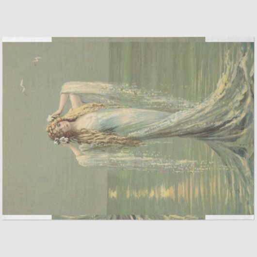  Zeemeermin Zee Nymph Poster Wall Art Antiek Tissuepapier (Voorkant)