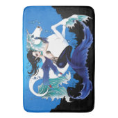 Zeemeermin Zee Paard Fairy Blauw Badmat (Voorkant Verticaal)