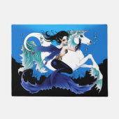 Zeemeermin Zee Paard Fairy Blauw Deurmat (Voorkant)