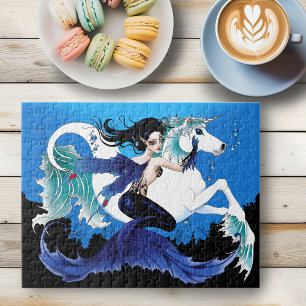 Zeemeermin Zee Paard Fairy Blauw Legpuzzel