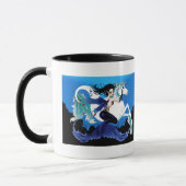 Zeemeermin Zee Paard Fairy Blauw Mok (Links)