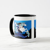 Zeemeermin Zee Paard Fairy Blauw Mok (Voorkant links)