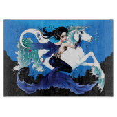 Zeemeermin Zee Paard Fairy Blauw Snijplank (Voorkant)