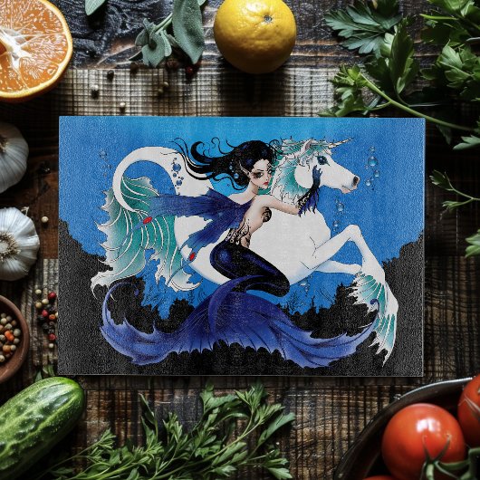 Zeemeermin Zee Paard Fairy Blauw Snijplank