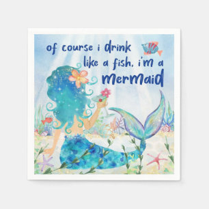 Zeemeermin Zee   Tropische Strand Drink Als Een Vi Servet