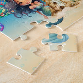 Zeemeermin Zee Turtle Castle Onder de Oceaan Zee Legpuzzel (Zijkant)
